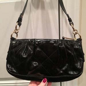 Elliott Lucca Black Quilted Patent Leather Bag